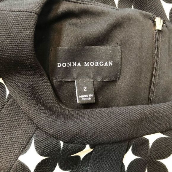 Donna Morgan black and‎ cream sheath dress with gold zip woman’s size 2 - Picture 2 of 6